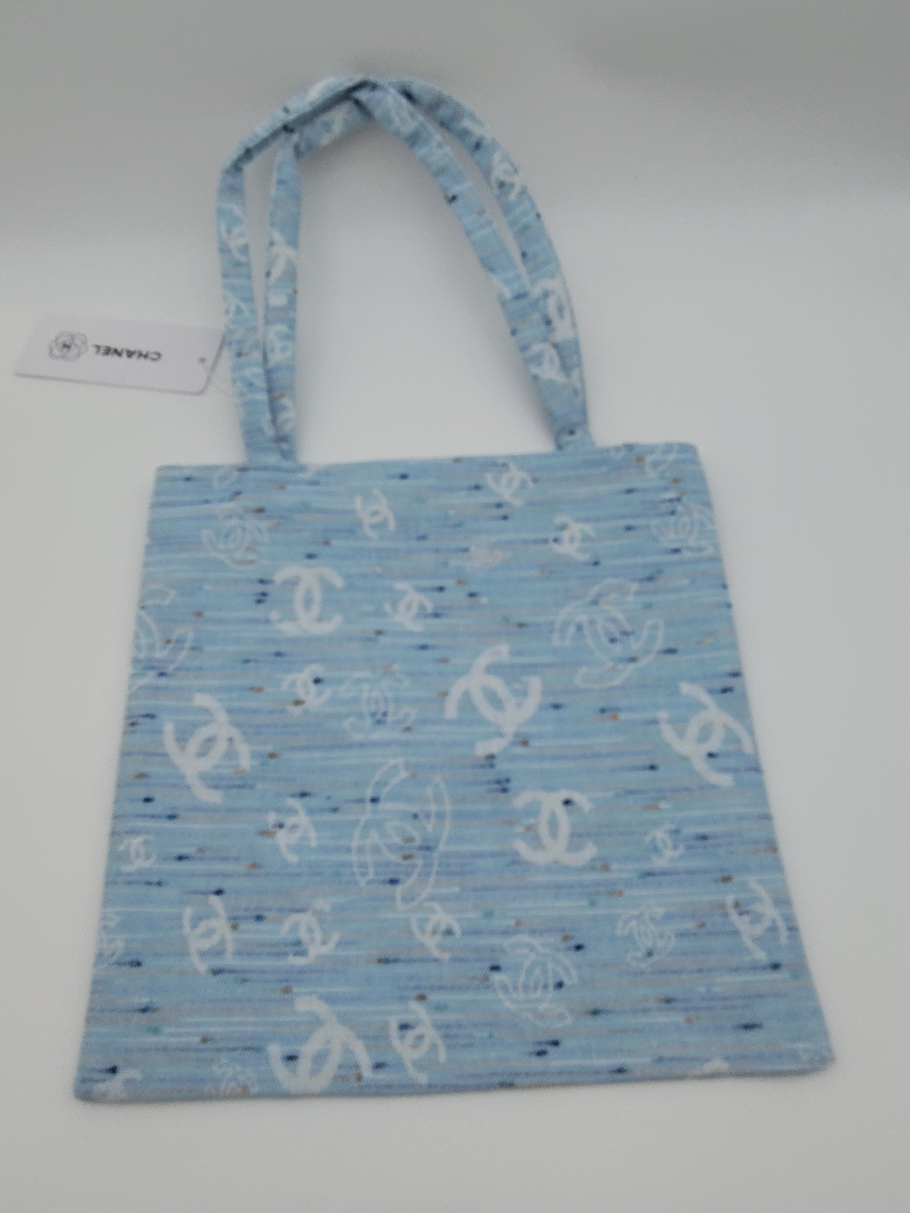 CHANEL Blue Tweed CC Logo Mini Tote Gift Summer 2024 Beauté Employee Tote NIP - Picture 2 of 7